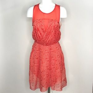Sugar Lips Sleeveless Dress Orange PolkaDot